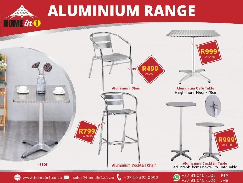 Aluminium table and chairs