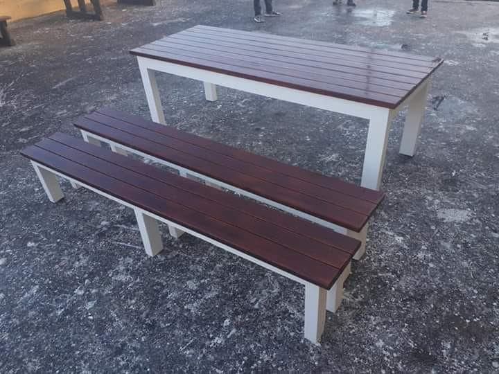 PATIO WOODEN BENCHES and TABLES SETS - straight from the factory