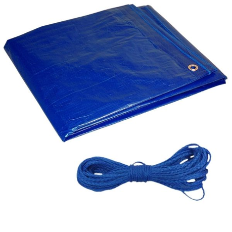 MTS - Tarpaulin With Eyelids and Rope (6m x 9m)