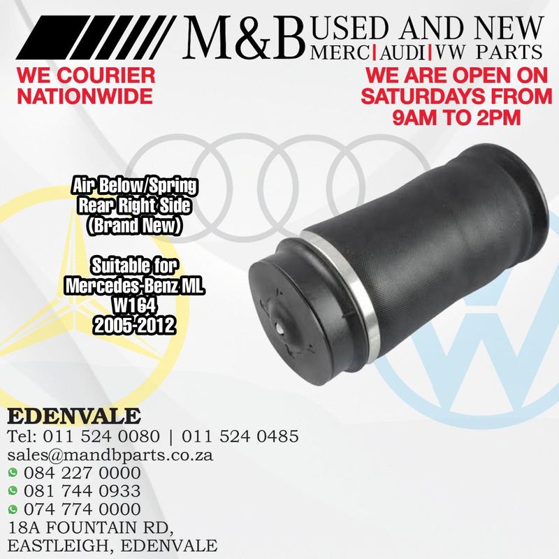 Air Below/Spring Rear Right Side (Brand New) Suitable for Mercedes-Benz ML W164  2005-2012