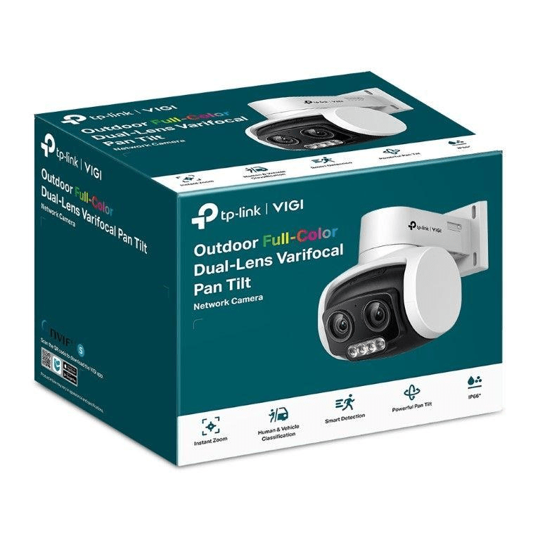 TP-Link Vigi C540V 4MP 4-12mm Varifocal Outdoor Full-Colour Dual-Lens Pan/Tilt Network Camera - Bran