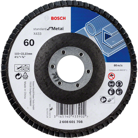 Bosch - Flap disc Standard for Metal 115 mm 22,23 mm 60 straight