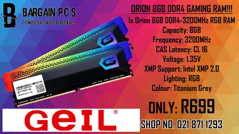[BRAND NEW] 8GB DDR4 GEIL ORION GAMING RAM!!!