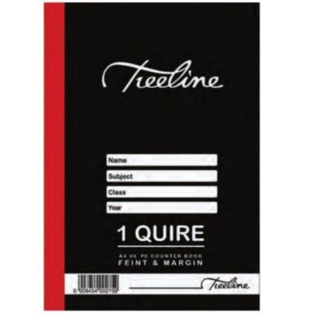 Treeline - Hard Cover Counter Books 1Q A4 96 pg , Feint &amp;  Margin