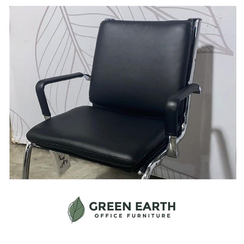 Chrome &amp; leather visitor chairs
