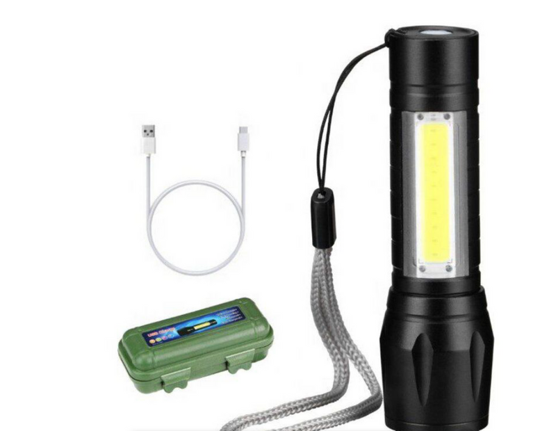 Rechargeable Torch 1000 LM Adjustable Zoom In Out USB Tactical Flashlight - Mini Size Bright Blindin