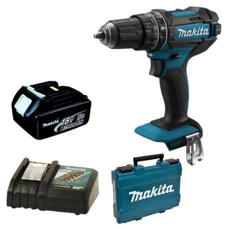 Makita - Cordless Impact Drill DHP482ZJ, Battery, Charger &amp;  Carry Case