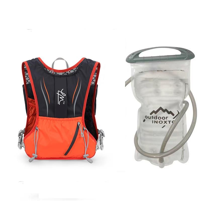Waterproof 5L running Pack with1.5L bladder and 2*250ml soft flasks