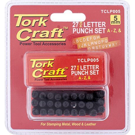 Tork Craft Letter Punch Set 5mm (A-Z) Black Finish