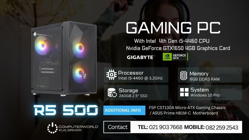 Gaming PC with Intel 4th Gen i5-4460 CPU