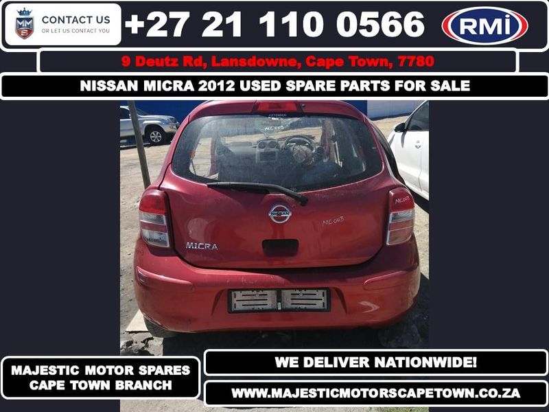 Nissan Micra red 2012 Manual stripping for used spares used parts for sale now