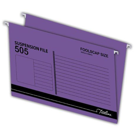 Treeline - Foolscap Suspension File , Purple Box of 25