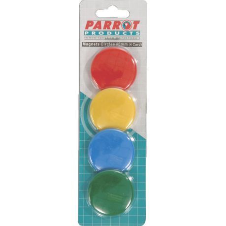 Parrot 40mm Circle Magnets (Pack of 4)