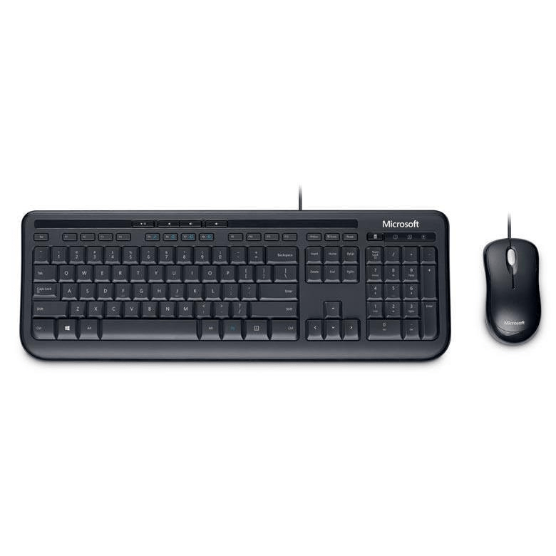 Microsoft Wired Desktop 600 Keyboard and Mouse Combo USB Black - Brand New