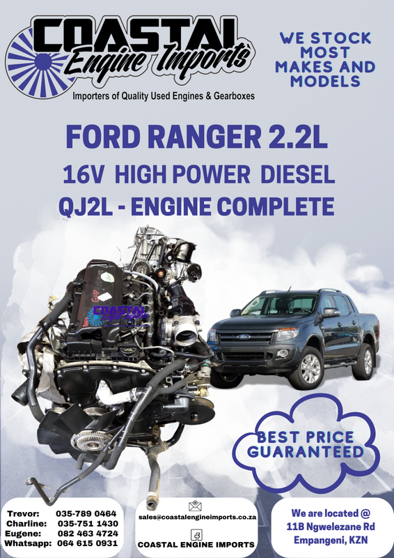 FORD RANGER 2.2 16V / HIGH POWER / QJ2L DIESEL ENGINE COMPLETE