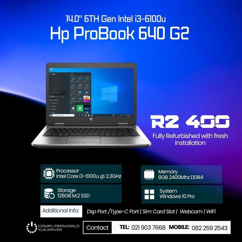 Hp ProBook 640 G2 14.0inch 6th Gen (Fully refurbished)