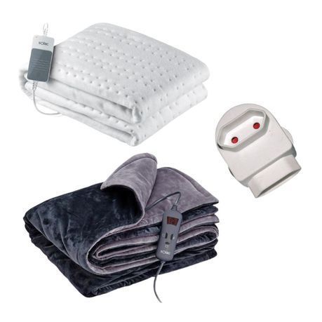 Solac - Electrical Under Blanket with Throw Over Blanket (Single) &amp;  Adapter