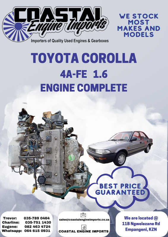 TOYOTA COROLLA 1.6L / 4AFE ENGINE COMPLETE