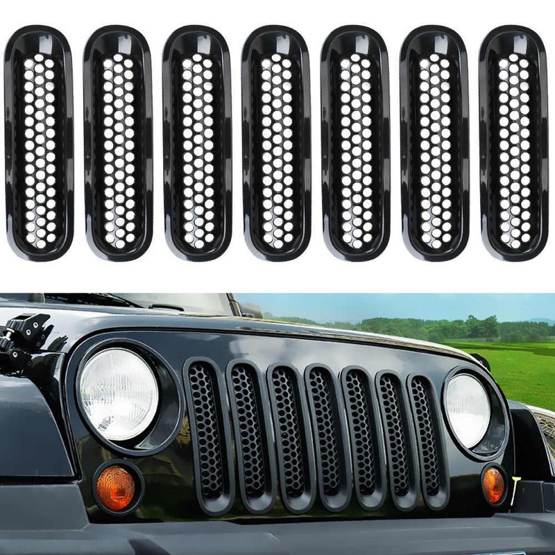 Black Trim Front Grille Cover Insert Mesh