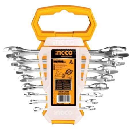 Ingco - Double Open End Spanner Set - 8 piece