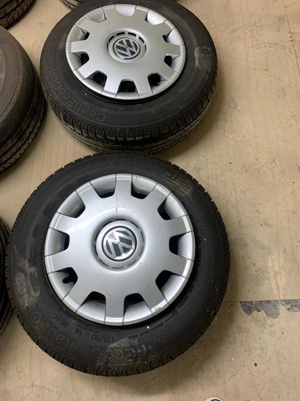 14 inch Vw tyres with wheel caps X 4-- almost new - R4000