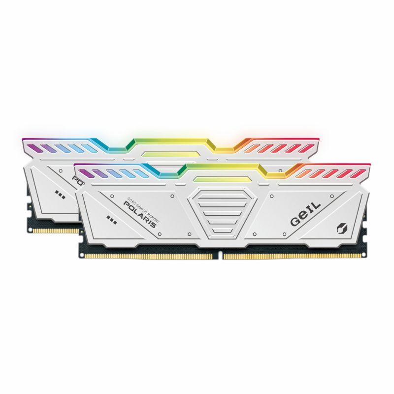 GeIL Polaris 16GB 5200MHz DDR5 RGB Desktop Gaming Memory – White