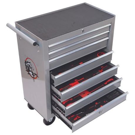 Stallion - 7 Drawer Tool Trolley on Castor Wheels - Including 188 Piece Tools