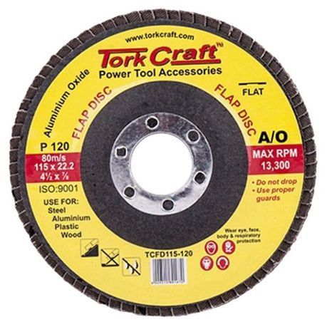 Tork Craft - Flap Sanding Disc 115mm 120 Grit - Pack of 10