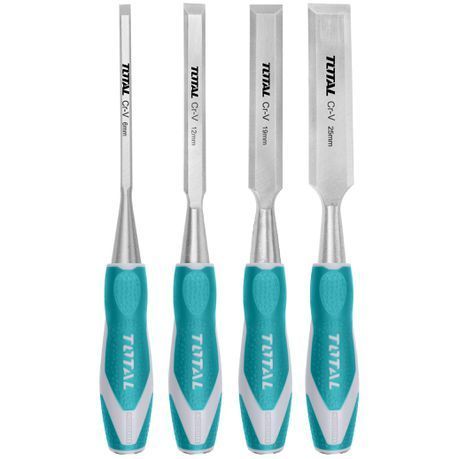 Total Tools 4 Piece Industrial Wood Chisel Set