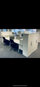 White cluster desking