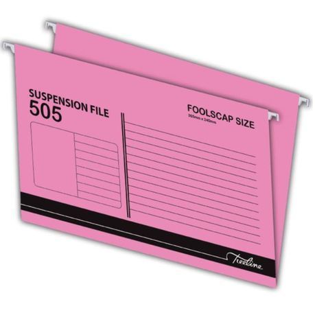 Treeline - Foolscap Suspension File, Pink Box of 25