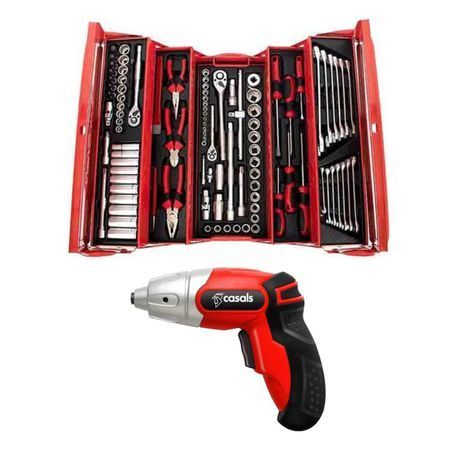 TorkCraft - 172 Piece Mechanic Tool Box &amp;  Cordless Screwdriver 10 Pce Set