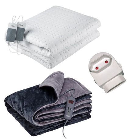 Solac - Electrical Under Blanket with Throw Over Blanket (Double) &amp;  Adapter