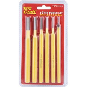 Tork Craft Tork Craft Pin Punch Set 6Pc - 1.5, 3, 4, 5, 6, 8mm Yellow