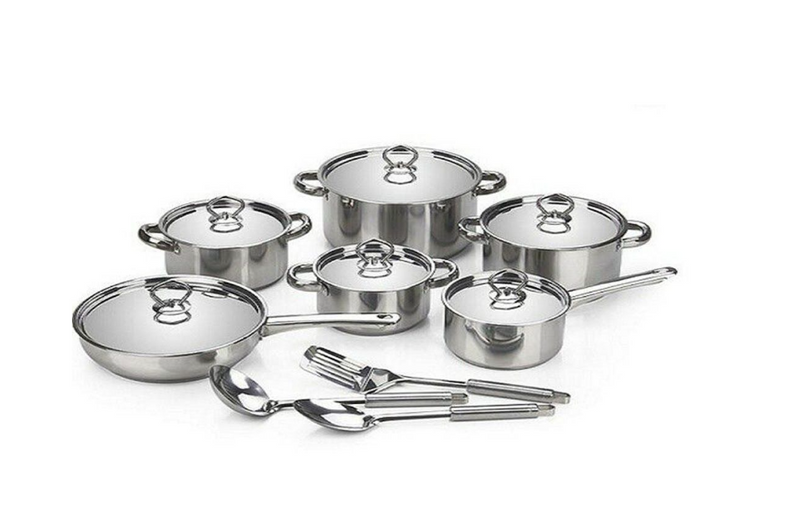 Gently Used 15 Piece Heavy Bottom Stainless Steel Cookware Set -