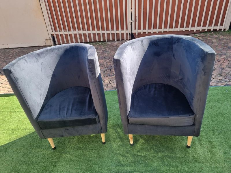 3 Seater Couches, occasional chairs and Velvet Buttoned Ottomans for sale