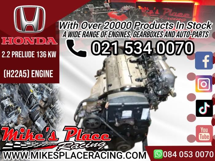 HONDA 2.2 PRELUDE 136KW LOW MILEAGE IMPORT ENGINE ( H22A5 ) NOW AVAILABLE AT MIKES PLACE RACING