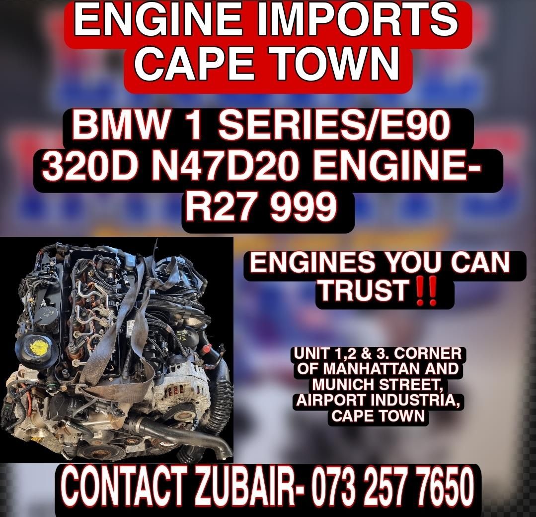 BMW 1 Series/E90 320D N47D20 Engine now available at ENGINE IMPORTS
