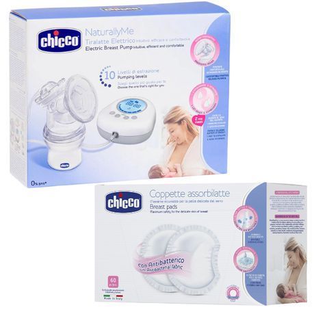 Chicco - Naturally Me Electric Breast Pump &#43; Breast Pads 60 Pieces