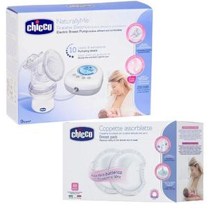 Chicco - Naturally Me Electric Breast Pump + Breast Pads 60 Pieces