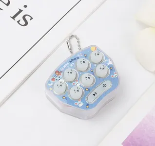 Mini Hand-held Whack-a-mole Game On Keychain - Dark Blue - Working Completely