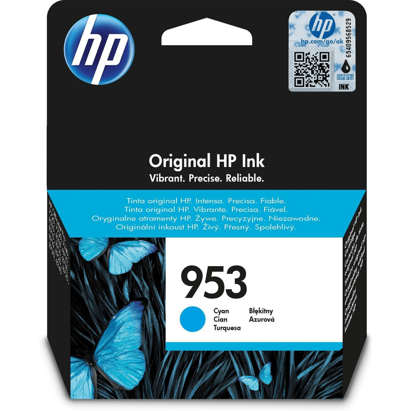 HP 953 Cyan Standard Yield Printer Ink Cartridge Original F6U12AE Single-pack - Brand New