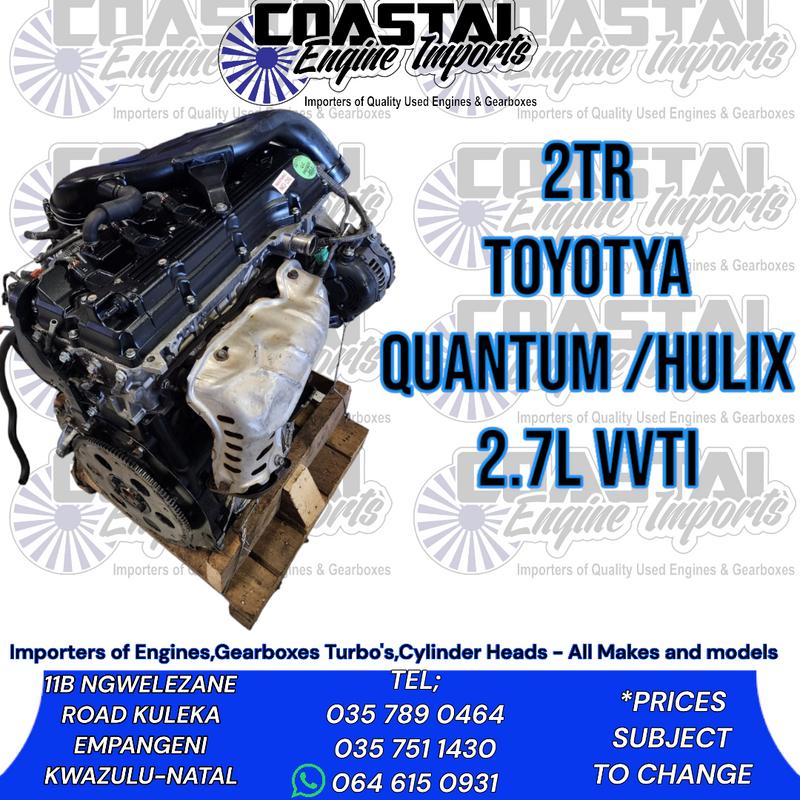2TR - Toyota Quantum/Hilux 2.7L VVTI Engine