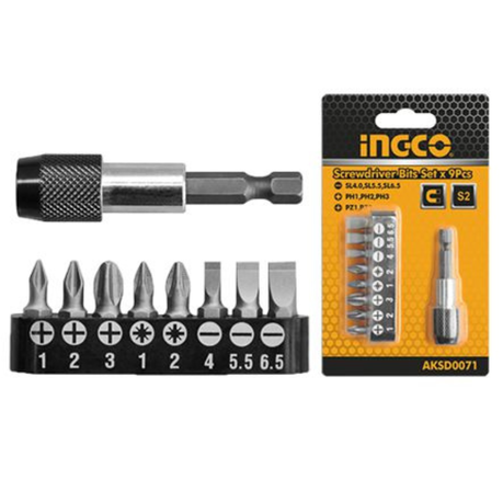 Ingco - 9 Piece Screwdriver Bits Set