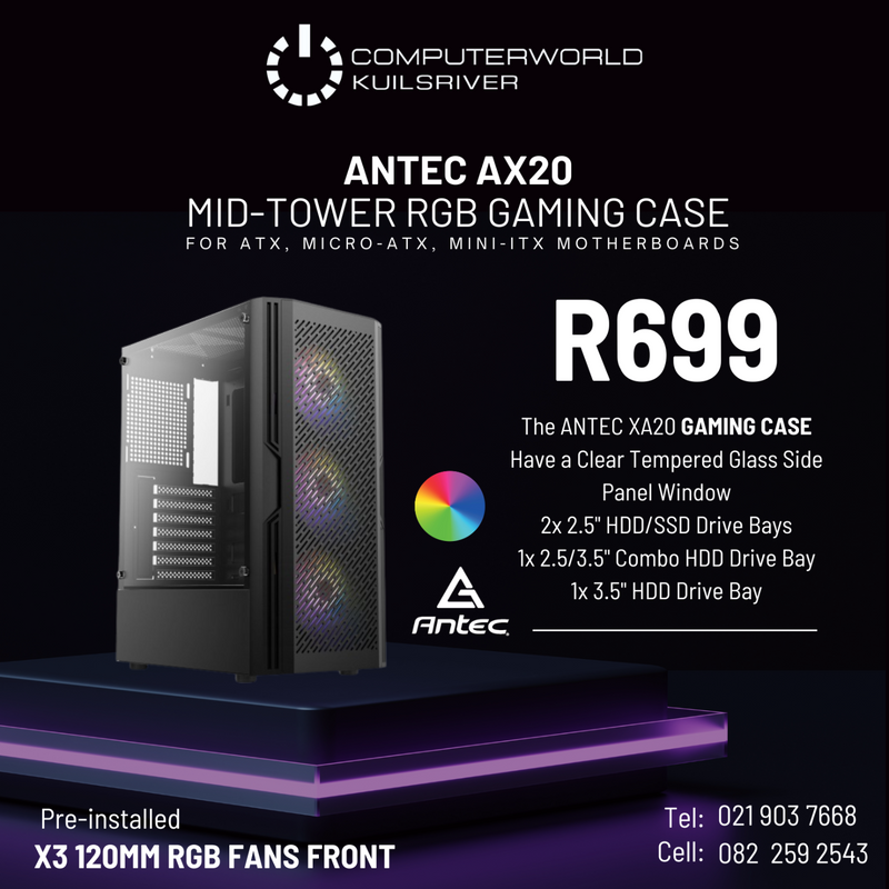 NEW ANTEC AX20 STATIC RGB GAMING CASE FOR R699