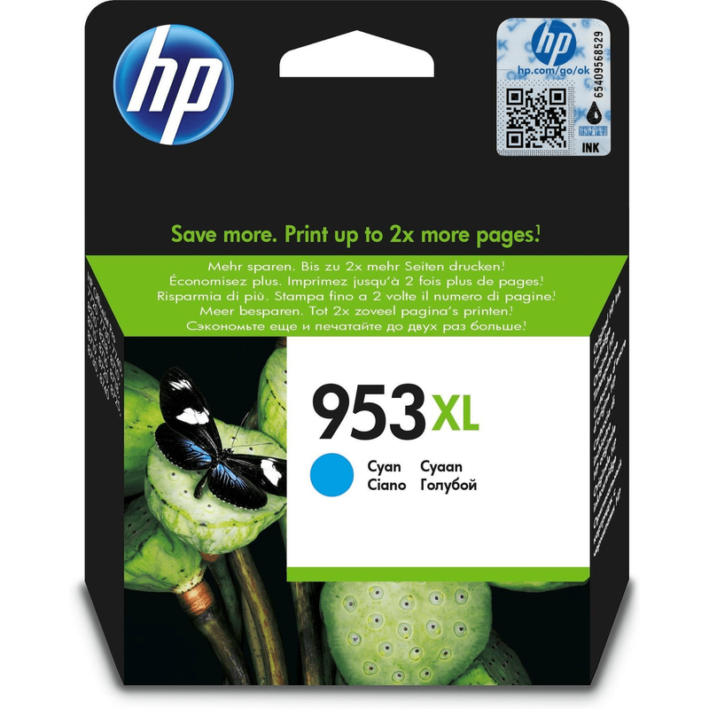 HP 953XL Cyan High Yield Printer Ink Cartridge Original F6U16AE Single-pack - Brand New