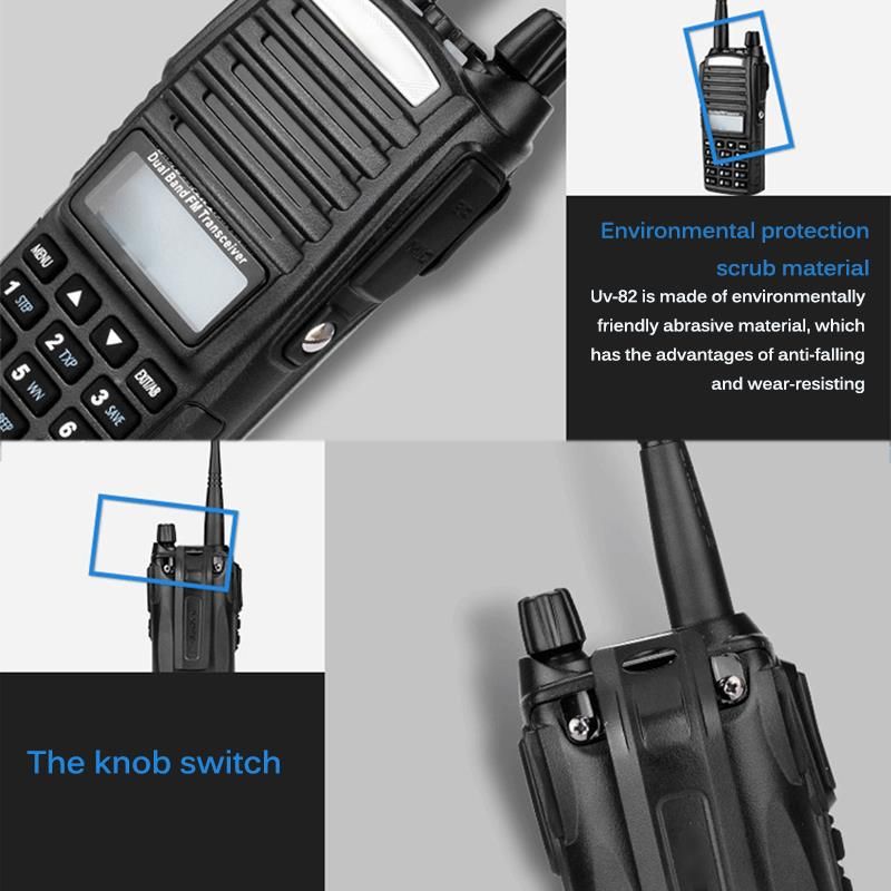 Long Range Vhf Uhf Transceiver  Walkie-Talkie 5W PTT Handheld Radio UV-82