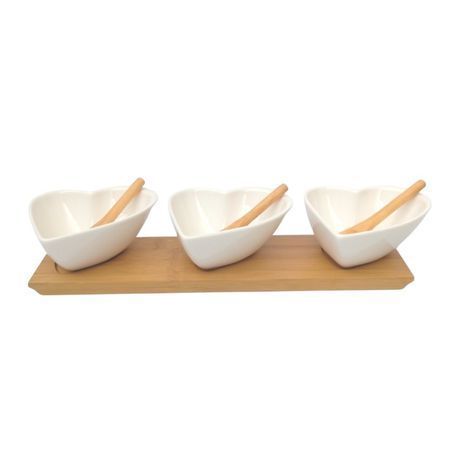 Porcelain with Bamboo 7 Pieces Tapas Set