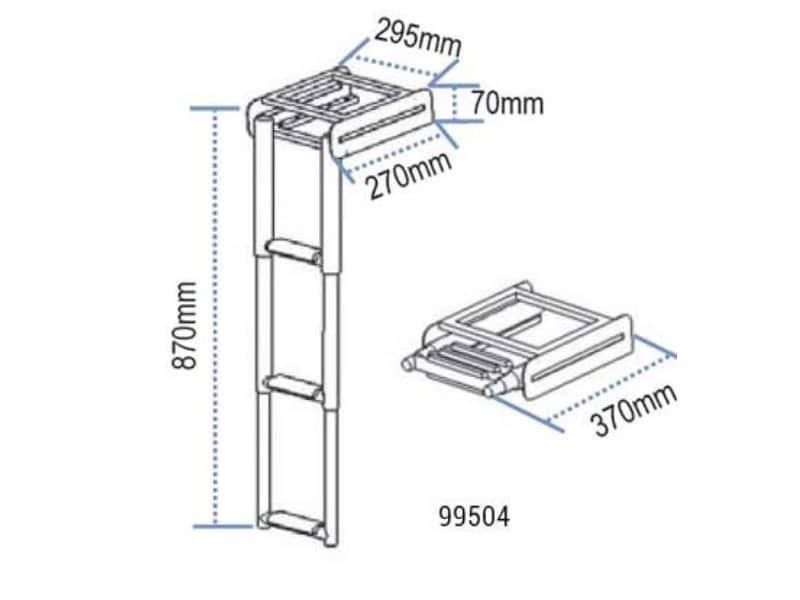 INOX STAINLESS STEEL TELESCOPIC LADDER 870mm