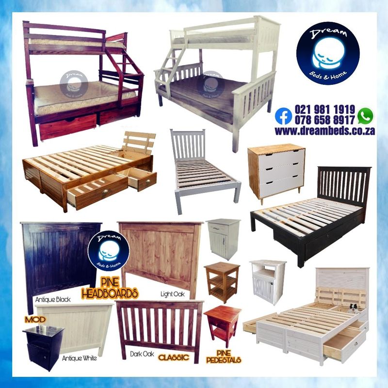 Bases, Beds, Bunks, Storage, Headboards, Wardrobes, Chest, Pedestals - FACTORY PRICES!